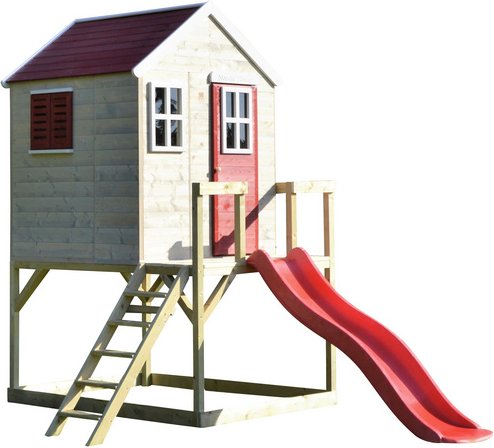 WENDITOYS Spielhaus »Tiger«, BxHxT: 197 x 242 x 310 cm, Holz, natur - beige