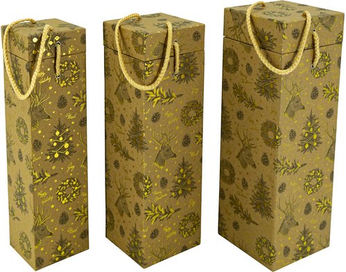 NOOR living Flaschenbox, goldfarben, 3 Stück