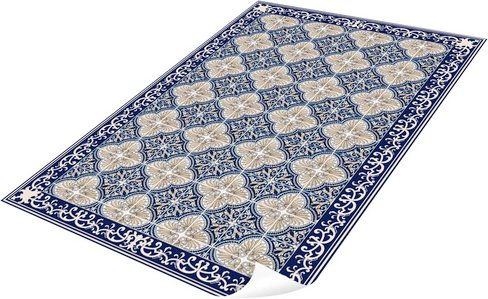 mySPOTTI Vinyl Teppich »Luis«, BxL:203 cm x 136 cm, blau|beige