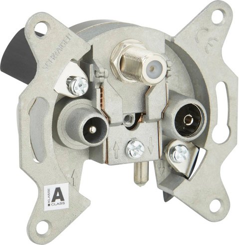 Thumbnail - SCHWAIGER 3-Loch-Richtkopplerdose, Silber, Metall, Fernsehgeräte, SAT-Anlagen, Receiver - silberfarben