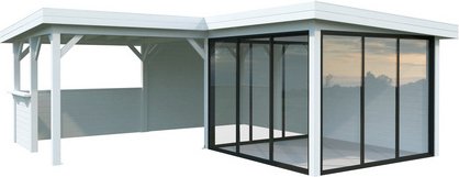 Thumbnail - PALMAKO Pavillon »Lenna«, Aufstellmaße BxTxH: 628 x 628 x 245 cm, lackiert, Holz - weiss