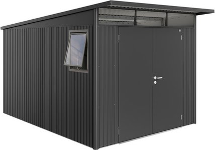 BIOHORT Gerätehaus »AvantGarde - Window Edition«, BxHxT: 260 x 222 x 380 cm (Außenmaß), Gr. A8, dunkelgrau-metallic,