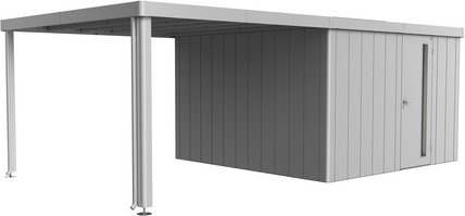 BIOHORT Seitendach »Neo«, BxL: 3000 x 3470 mm, Metall - silberfarben