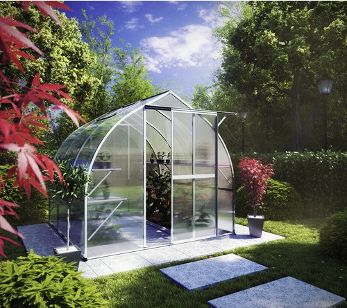 KGT Gewächshaus »Rhodo«, 5,16 m², Kunststoff/Aluminium, winterfest - silberfarben