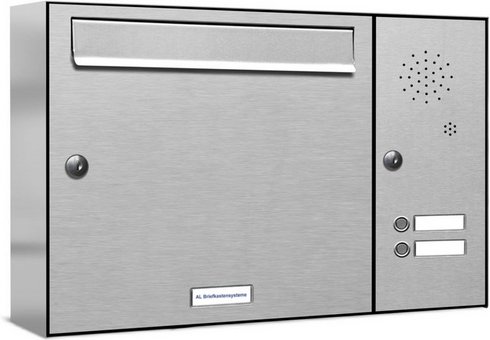 AL BRIEFKASTENSYSTEME Briefkasten, Parteien: 1, Aufputzmontage, BxHxT: 153,151 x 34,5 x 11,6 cm - silberfarben