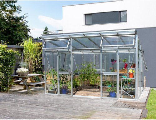 Thumbnail - VITAVIA Gewächshaus »Aura«, 11,5 m², Kunststoff/Aluminium/ESG Glas, winterfest - weiss