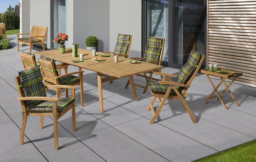 CASAYA Ausziehtisch »Somerville«, BxHxT: 200 x 75 x 110 cm, Tischplatte: Teakholz - beige