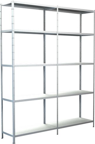 SCHULTE REGALWELT Grundregal mit Anbauregal, HxBxT 200 x 160 x 50 cm, 425 kg Traglast (max.), 10 Böden - weiss