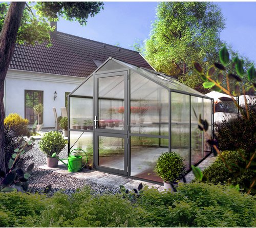 KGT Gewächshaus »Rose«, 7,53 m², Kunststoff/Aluminium, winterfest - grau