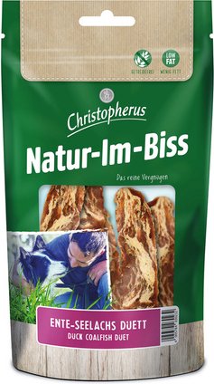 CHRISTOPHERUS Hundesnack »Natur-Im-Biss«, Ente/Seelachs, 70 g