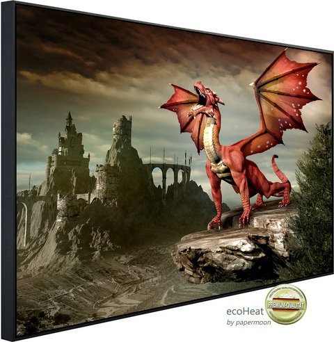 Thumbnail - papermoon Infrarotheizung »EcoHeat - roter Drache«, Matt-Effekt - bunt