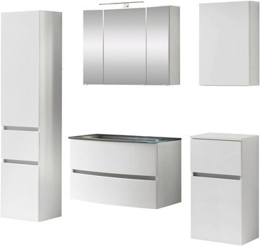 HELD MÖBEL Waschtisch-Set »KOPENHAGEN«, 8-teilig - weiss