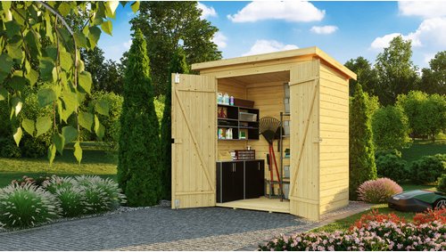 Mr. GARDENER Gartenhaus »Nyland«, Holz, BxHxT: 170 x 201 x 120 cm (Außenmaße) - beige