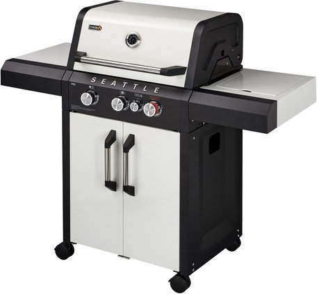 THOR Gasgrill »Seattle 3 Pro«, 3 Brenner, Grillfläche: 62 x 43 cm, mit Unterwagen - silberfarben