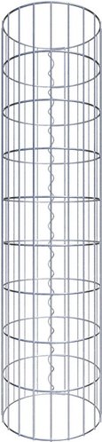 Gabiona Gabionensäule, silbergrau, Maschenweite 5 cm x 10 cm - silberfarben