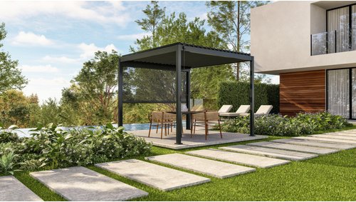 Mr. GARDENER Pergola »Classic 111«, LxBxH: 300 x 300 x 250 cm, Aluminium-Stahl - schwarz