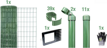Gust. Alberts GmbH & Co. KG Set Maschendrahtzaun zum Einbetonieren »Fix-Clip Pro«, Breite: 2500cm, grün - gruen