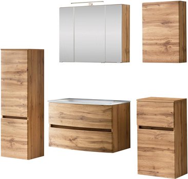 HELD MÖBEL Waschtisch-Set »KOPENHAGEN«, 7-teilig - braun