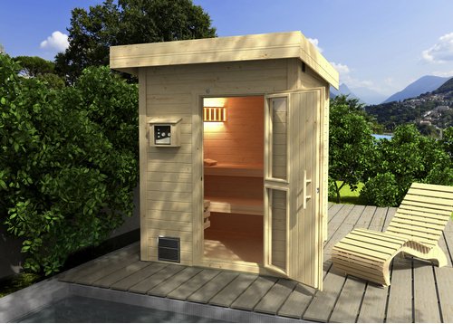 Thumbnail - WEKA Gartenhaus »Naantali«, Holz, BxHxT: 210 x 253 x 186,6 cm (Außenmaße inkl. Dachüberstand) - beige