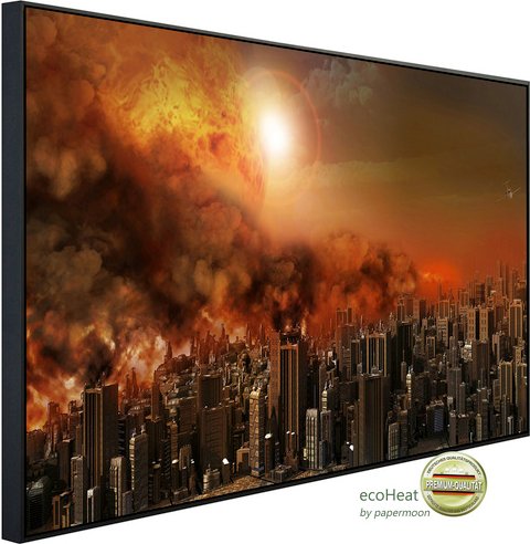 Thumbnail - papermoon Infrarotheizung »EcoHeat - Apokalyptischer Stadtfeuersturm«, Matt-Effekt - bunt