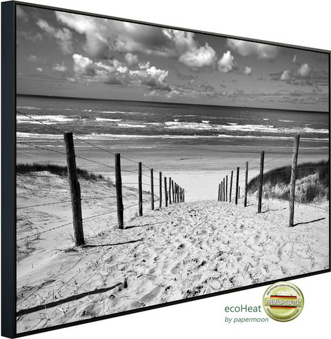 Thumbnail - papermoon Infrarotheizung »EcoHeat - Strand Schwarz + Weiss«, Matt-Effekt - bunt