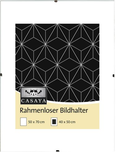 CASAYA Bilderrahmen, CASAYA Rahmenloser Bildhalter, Transparent, 50x70 cm