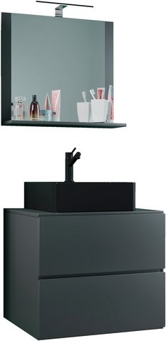 VCM Waschplatz-Set »Lendas«, 3-tlg., 60 cm, anthrazit - grau