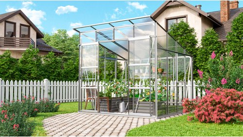 VITAVIA Gewächshaus »Freya Plus«, BxHxL: 254 x 246 x 254 cm - silberfarben