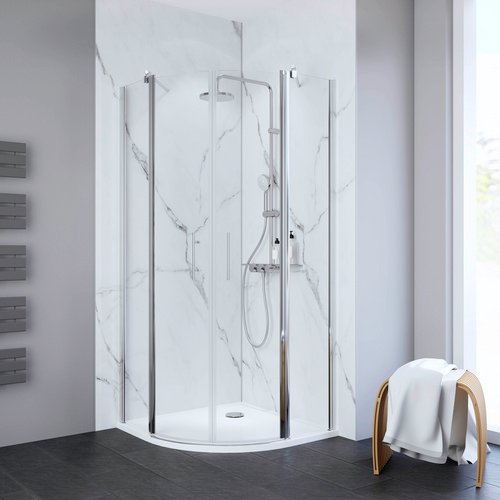 WELLWATER Runddusche »Esperance«, BxH: 90 x 192 cm, chromfarben - silberfarben