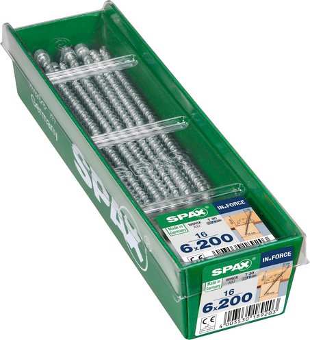 SPAX Holzbauschraube, 6 mm, Stahl, 1 Stk., IN.FORCE 6x200 M - silberfarben