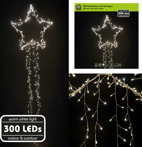 NOOR living LED-Stern, netz, silberfarben