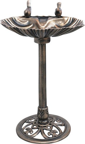 Vogeltränke, Kunststoff, bronzefarben - gruen