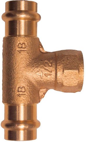 CORNAT Press-T-Stück, Rotguss, Innengewinde: 1/2" - goldfarben