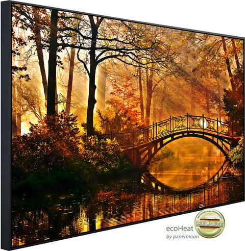 Thumbnail - papermoon Infrarotheizung »EcoHeat - Misty Park Bridge«, Matt-Effekt - bunt