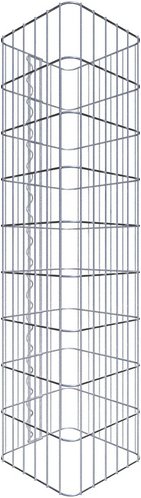 Gabiona Gabionensäule, silbergrau, Maschenweite 5 cm x 10 cm - silberfarben