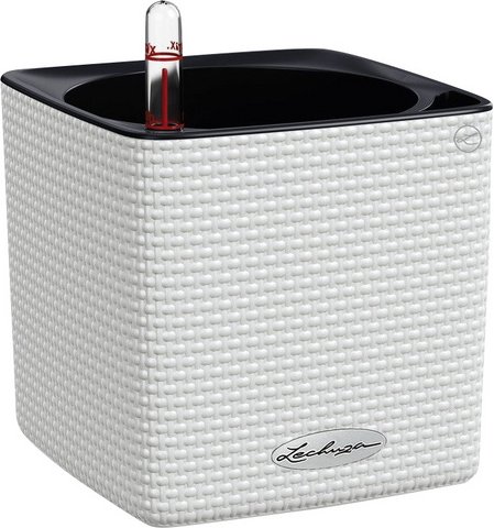 LECHUZA Pflanzgefäß »CUBE«, BxHxT: 14 x 13,5 x 29,3 cm, weiß - weiss