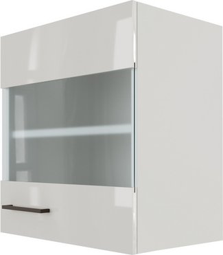 Flex-Well Glas-Hängeschrank, »Lund«, LxBxH: 50x54,8 cm, lichtgrau glänzend