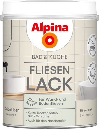 ALPINA Fliesen-Lack »Bad & Küche«, Kreidefelsen, seidenmatt, 750 ml - beige