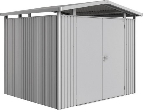 BIOHORT Gerätehaus »Panorama«, Metall, BxHxT: 273 x 227 x 238 cm (Außenmaße inkl. Dachüberstand) - silberfarben