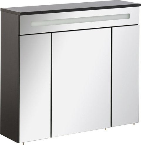 FACKELMANN Spiegelschrank »KARA«, BxHxT: 80 x 69,6 x 22,5 cm, 6000 K, kaltweiß, 7W - grau
