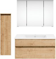 Get2You Badmöbel-Set »twenty one«, 4-teilig, Waschbecken BxHxT: 92 x 1,5 x 51 cm, montiert - braun