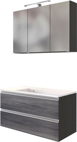 HELD MÖBEL Waschtisch-Set »AREZZO«, 5-teilig - grau