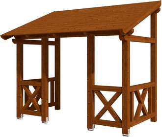SKANHOLZ Vordach »Paderborn 7«, 336 x 202 cm (BxT), nordische Fichte, nussbaum - braun