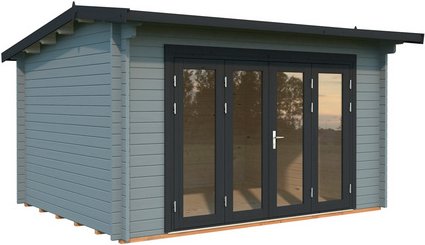 Thumbnail - PALMAKO Gartenhaus »Ines«, Aufstellmaße BxTxH: 434 x 379 x 250 cm, lackiert, Holz - grau