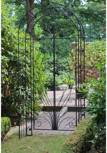 GARDEN PLEASURE Pforte mit Rosenbogen, B x T x H: 108 x 40 x 229 cm, Eisen, schwarz