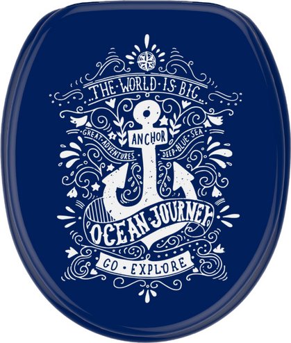 Sanilo WC-Sitz, BxL: 37,7 x 47 cm, Anker - blau