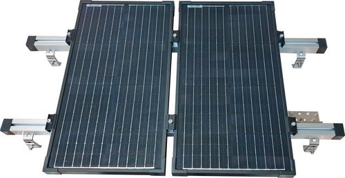 SCHWAIGER Solarmodul-Halterung, für Ziegel und für 2 Module - silberfarben