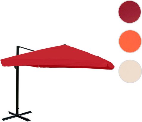 MVG Gastronomie-Ampelschirm »MVG-A96«, 400 x 300 cm, Flap, 360° drehbar - rot