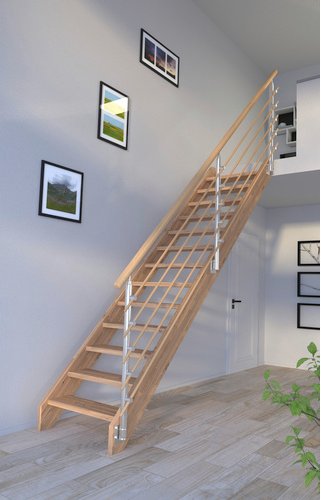 STARWOOD Systemtreppe »Mykonos«, Eichenholz, 13 Stufen, max. Geschosshöhe 280 cm - braun