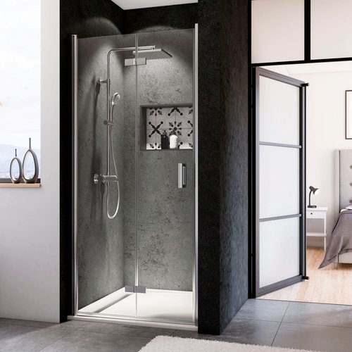 BREUER Drehfalttür »Panorama«, Drehfalttür, BxH: 120 x 202,4 cm - silberfarben